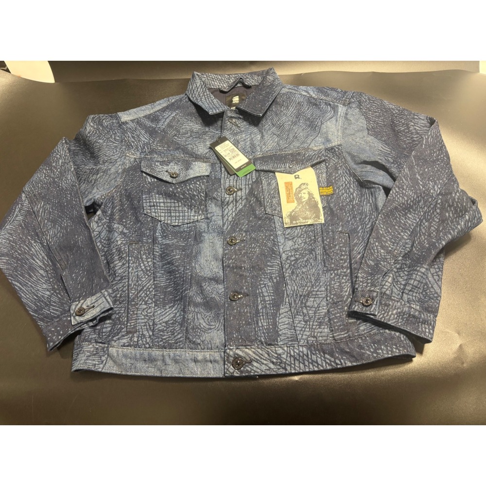G Star Raw Women's Oversized Denim‎ Jacket Sea Blue Vintage Wash Size Large